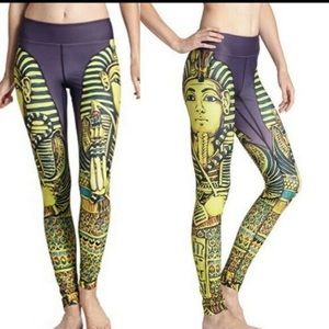 Eagle Rock Werkshop Cropped Leggings, Pharaoh King Tut print